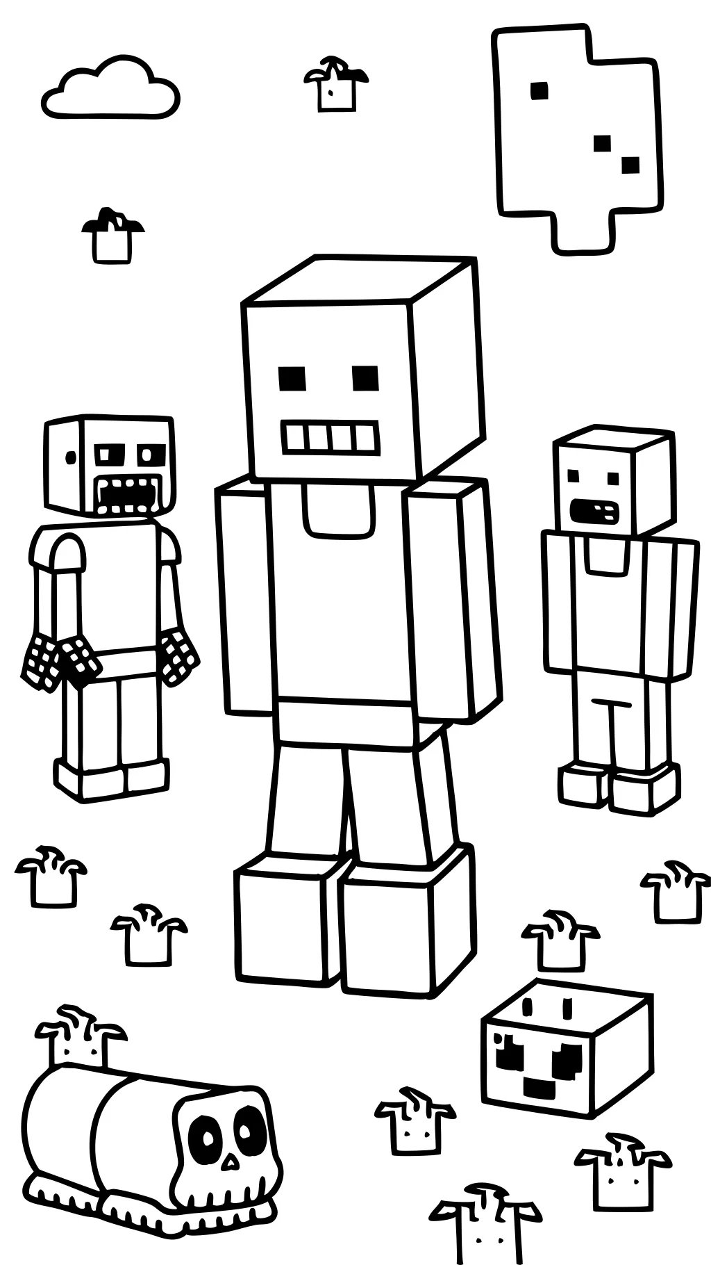 mobs minecraft coloring pages